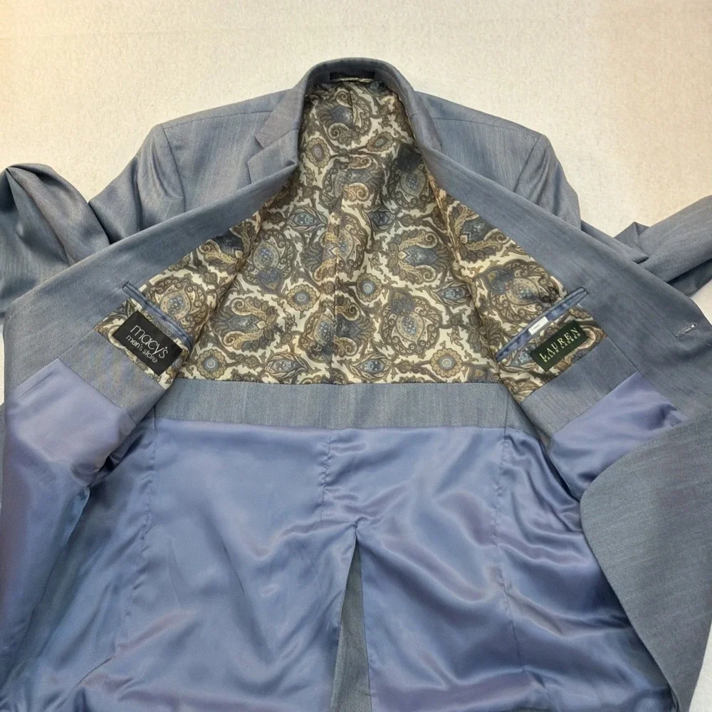 Lauren Ralph Lauren for Macy's Rayon, Polyester Sport Coat‎ Blue Birdseye 44R